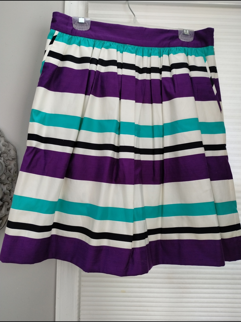 Lord & Taylor Striped Skirt W/Pockets